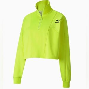 Puma Bright Neon Yellow Half-Zip Pullover
